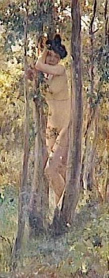 Julius LeBlanc Stewart Jeune femme nue dans un sous-bois oil painting image